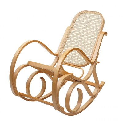 MENDLER Fauteuil &agrave; bascule M41, fauteuil pivotant Fauteuil TV, rotin en bois massif ~ aspect ch&ecirc;ne