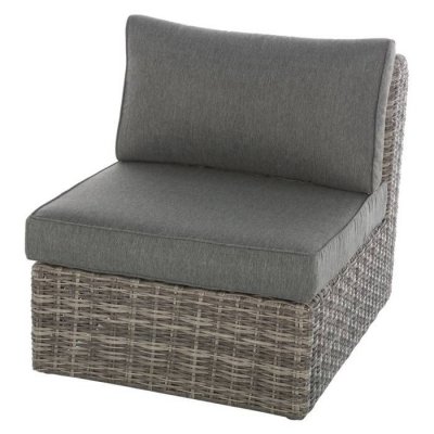 HESPERIDE Fauteuil Chauffeuse De Jardin En R&eacute;sine Tress&eacute;e Moorea - Gris Ombre
