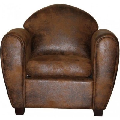  Fauteuil Club Marron Aspect Vieilli - CUBA