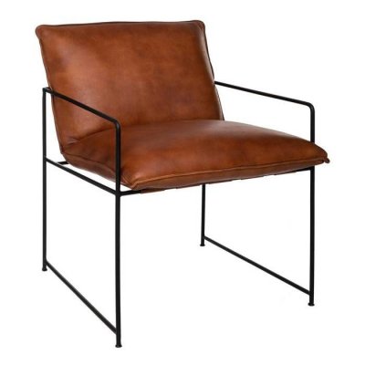 ATMOSPHERA Fauteuil Cuir Fil Cognac Kanat