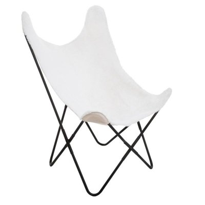 ATMOSPHERA Fauteuil Dario effet fourrure  - Blanc - Blanc et noir