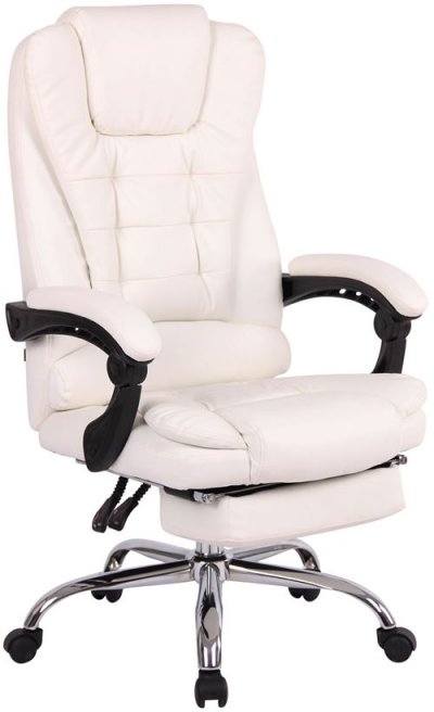 Fauteuil de bureau oxygen en tissu ou similicuir , blanc /similicuir
