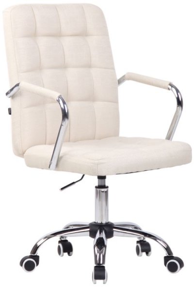 Fauteuil de bureau terni , cr&egrave;me/tissu