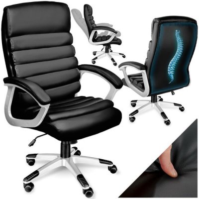 Fauteuil de direction rembourrage ondul&eacute; noir