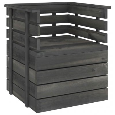 VIDAXL Fauteuil de jardin Bois de pin massif Gris fonc&eacute;  n/a