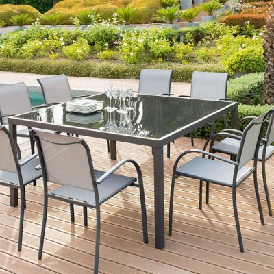 HESPERIDE Fauteuil de jardin  Piazza en aluminium gris / argent
