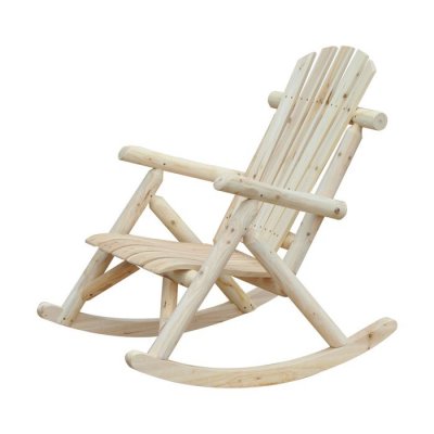 OUTSUNNY Fauteuil de jardin rocking chair bois de pin