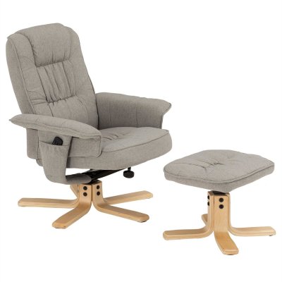 IDIMEX Fauteuil de relaxation avec repose-pieds CHARLY, en tissu gris