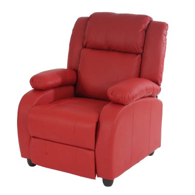 MENDLER Fauteuil de t&eacute;l&eacute;vision, fauteuil relax Lincoln, relaxation, similicuir ~ rouge