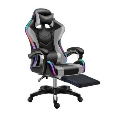 INOVALLEY Fauteuil GAMER Massant HP Bluetooth Gris/Noir