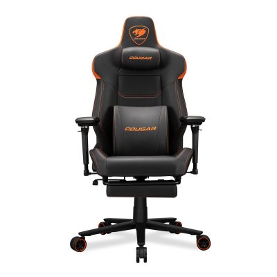 COUGAR Fauteuil gaming -  - ARMOREVOM - Noir/orange - Repose-Pieds R&eacute;tractable - Accoudoirs 5D