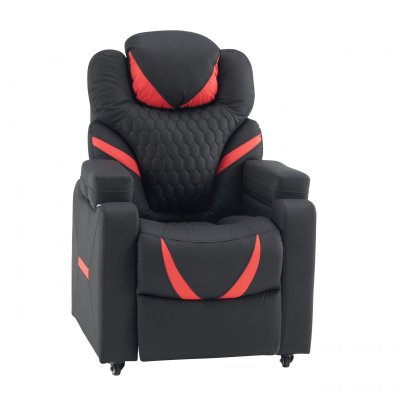 HJH OFFICE Fauteuil gaming / inclinable avec appui-t&ecirc;te Game Sport RX PU noir / rouge