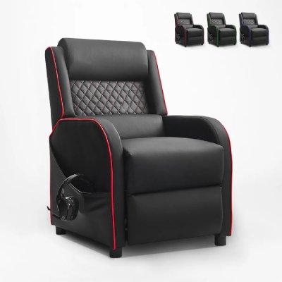 LE ROI DU RELAX Fauteuil gaming inclinable ergonomique avec repose-pieds en similicuir challenge 