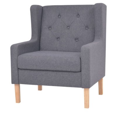 VIDAXL Fauteuil Gris Tissu  Gris
