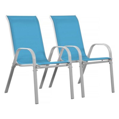 HABITAT ET JARDIN Fauteuil jardin Textil&egrave;ne ""Cordoba"" - Phoenix - Bleu - Lot de 2