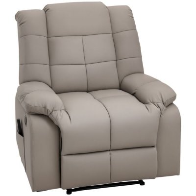 HOMCOM Fauteuil massage dossier inclinable synth&eacute;tique gris