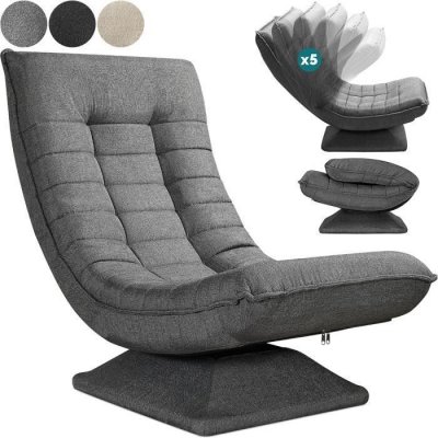 CASARIA Fauteuil relax Aberdeen Gris Tissu