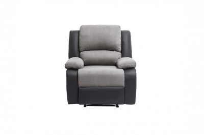 Fauteuil relaxation 1 place microfibre / simili detente - gris / noir