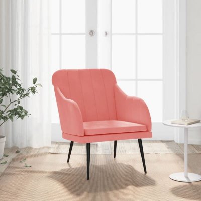 VIDAXL Fauteuil Rose 63x76x80 cm Velours - 