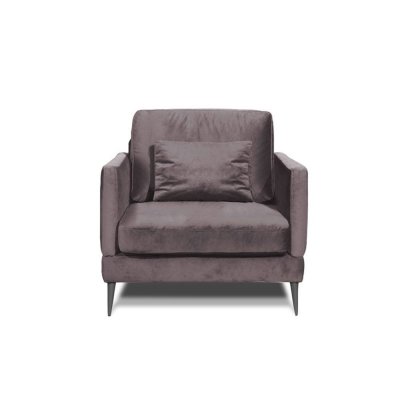  Fauteuil Splendido Velours Gris fonc&eacute; - 1 Place