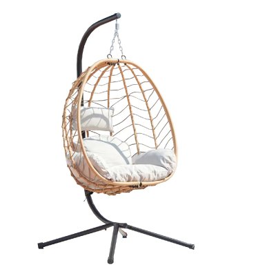 CONCEPT USINE Fauteuil suspendu naturel en r&eacute;sine effet rotin