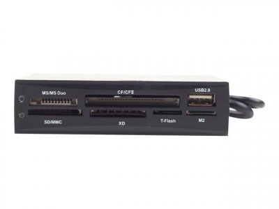GEMBIRD FDI2-ALLIN1-02-B - Lecteur de carte - tout-en-un - 3,5 po (Multi-Format) - USB 2.0