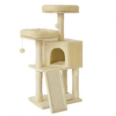 FEANDREA  Arbre &agrave; chat avec griffoir, Beige
