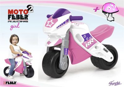 FEBER  Moto2 Racing Pink Con Casco Multicolore
