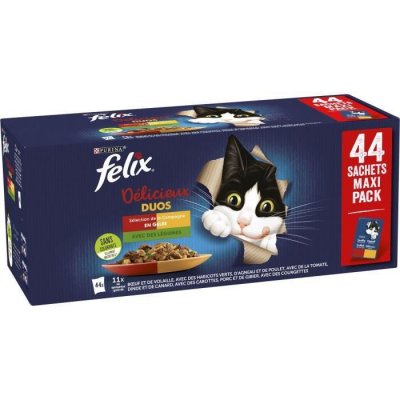 FELIX  D&eacute;licieux Duos en Gel&eacute;e Campagne L&eacute;gumes 44x85g