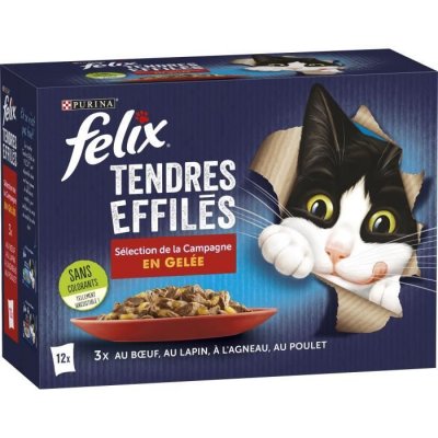 FELIX  tendres effil&eacute;s en gel&eacute;e - s&eacute;lection de la campagne 6(12x85g)