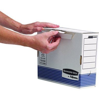 FELLOWES  10 Bo&icirc;tes D'archivage R-Kive Prima Blanc/Bleu Dos 100mm