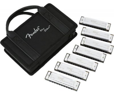 FENDER  Blues Deluxe Harmonicas 7 Pack + housse de transport