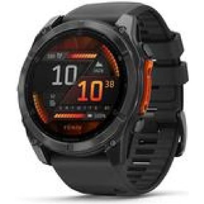 GARMIN fenix8 AMOLED - 51mm -Acier, Gray avec bracelet noir