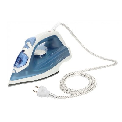 NEDIS Fer &agrave; Repasser &agrave; Vapeur 2000W Semelle C&eacute;ramique D&eacute;bit 20 g/min R&eacute;servoir 0.2L Blanc / Bleu