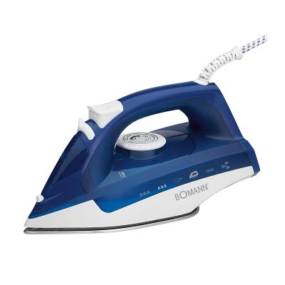 BOMANN Fer &agrave; repasser &agrave; vapeur avec 7 fonctions 2200W DB 6004 CB Blanc/Bleu