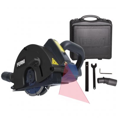 FERM  WSM1009 - Rainureuse&agrave; b&eacute;ton dans coffret - 1700W - 125mm