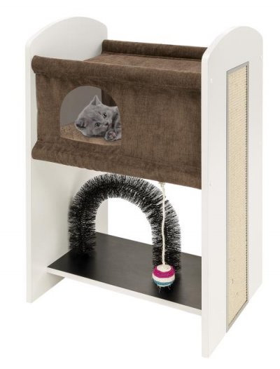 FERPLAST  Leo Arbre &agrave; Chat avec grattoir Marron 50 x 37 x 84 cm M