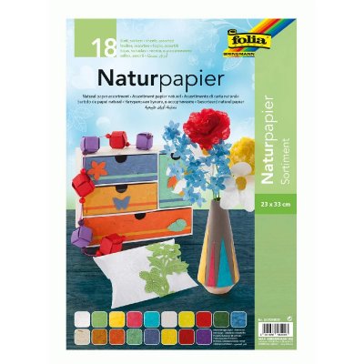 FOLIA Feuilles de papier naturel, format 23 x33 cm - Sachet de 18
