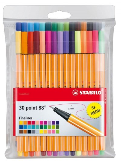 STABILO Feutre &Agrave; Pointe Fine Point 88 &Eacute;tui Plastique De 30