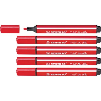 STABILO Feutre de coloriage -  Trio Scribbi- &agrave; l'unit&eacute; -rouge