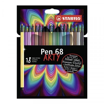 STABILO Feutre Pen 68 Arty Coloris Assortis X18  - Le Paquet De 18 Feutres