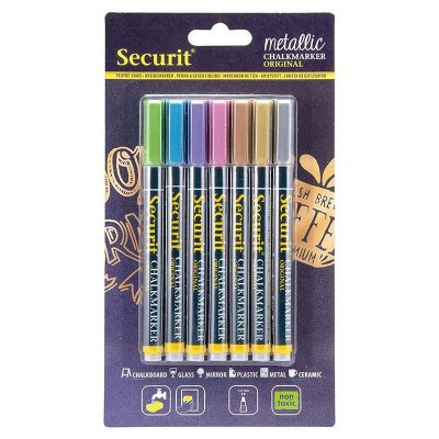 SECURIT Feutres craie metallic - 7 crayon - mine de 1-2mm - 