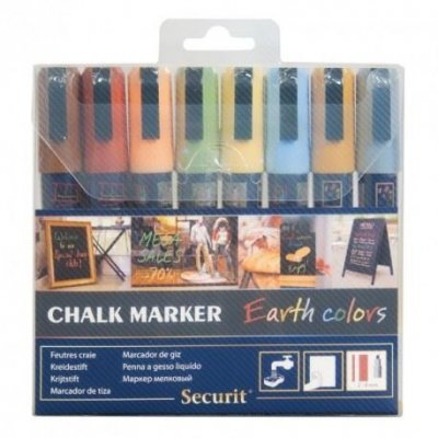 MATERIEL CH PRO Feutres craies encre liquide 2-6 mm securit - lot de 8 feutres -