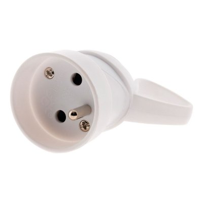 ZENITECH Fiche &eacute;lectrique femelle &agrave; anneau 2 p&ocirc;les + terre 16A, Blanc