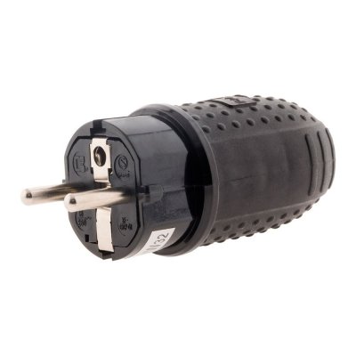 ZENITECH Fiche &eacute;lectrique m&acirc;le &eacute;tanche  IP44 16A 2P+T - Noir