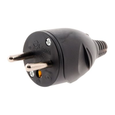 ZENITECH Fiche &eacute;lectrique m&acirc;le  16A 2P + T - Noir