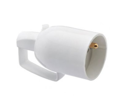 DEBFLEX Fiche femelle avec anneau 2P+T 16A droite a coiffe blanc - Blanc