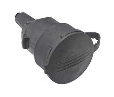 DEBFLEX Fiche femelle etanche avec volet 2P+T 16A droite a coiffe noir - Noir