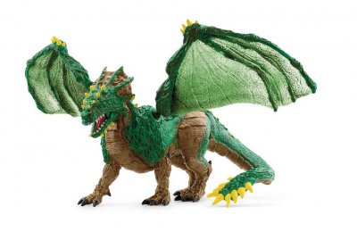 Figurine Dragon de la jungle en plastique vert 19x22x13 cm