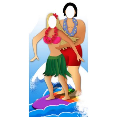 RUE DE LA FETE Figurine en carton couple de Surfer 186 cm